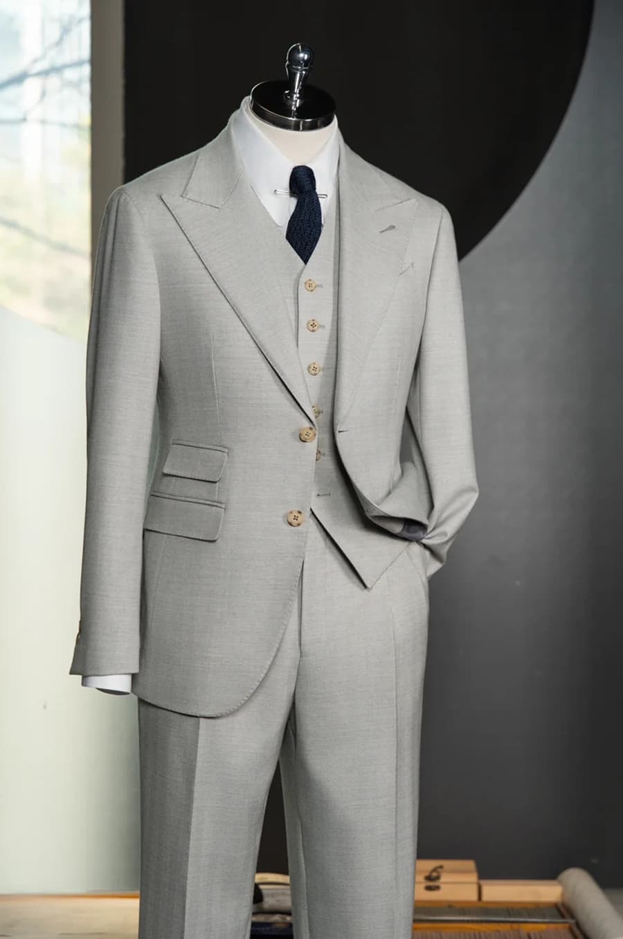 Bộ Vest Xám Ghi Ve Ngược 2