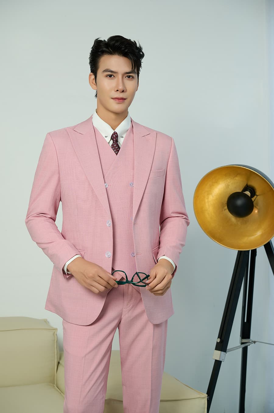 Bộ Vest Hồng 2 Cúc 1